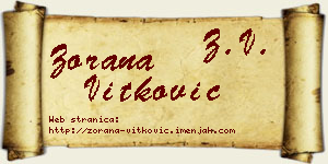 Zorana Vitković vizit kartica